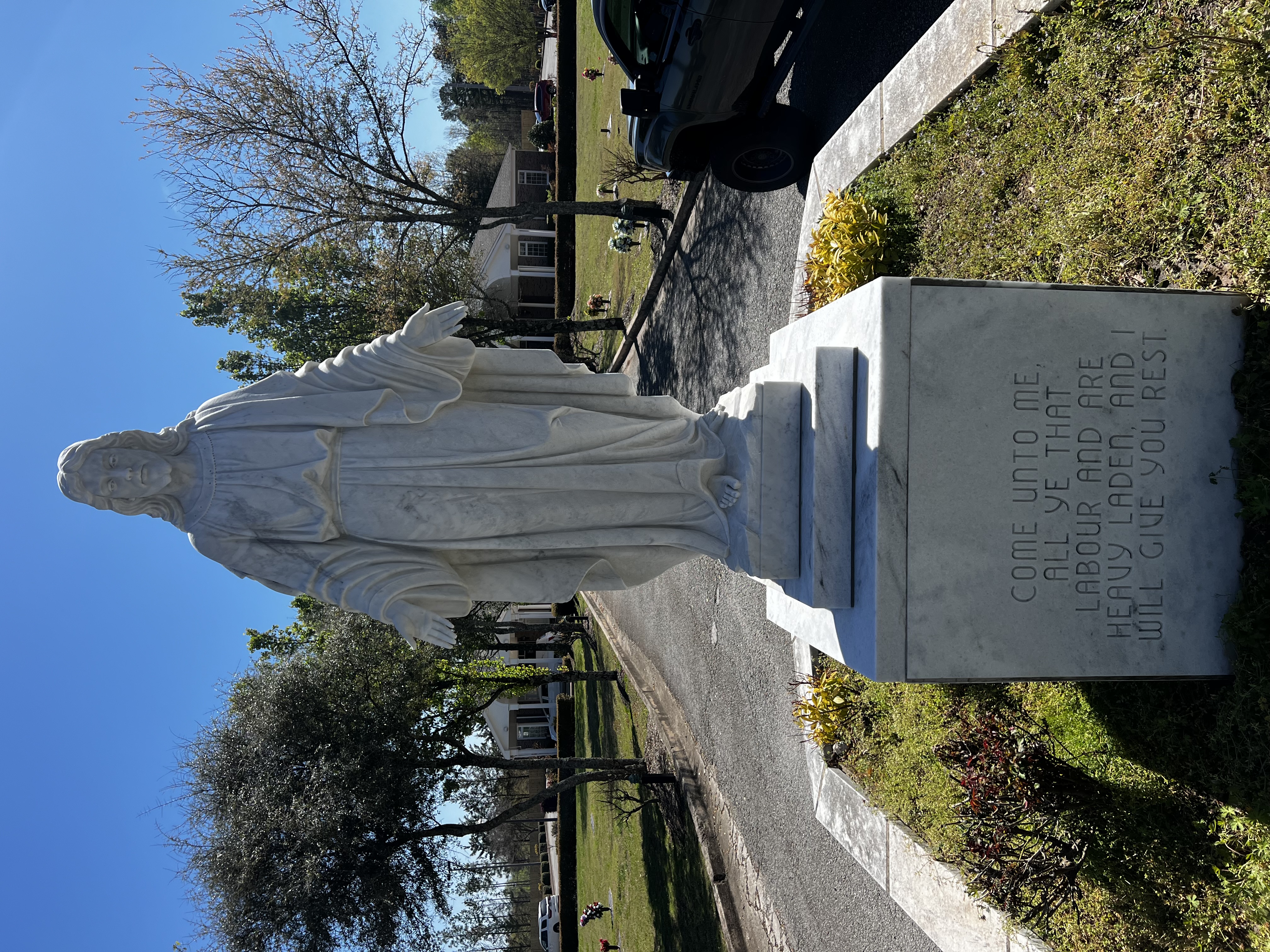 Jesus Monument cleaning in Memorial Park South Flowery Branch, GA